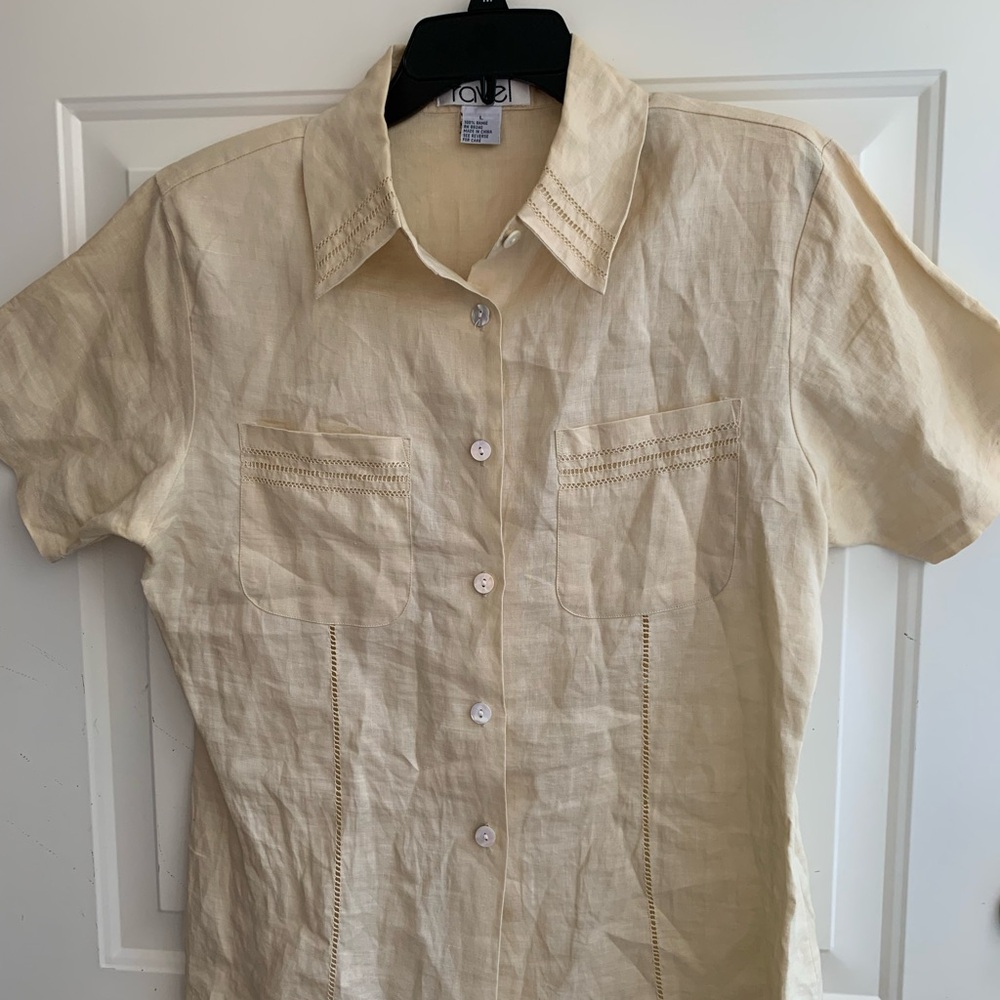Rave Cream Casual Button Down Shirt